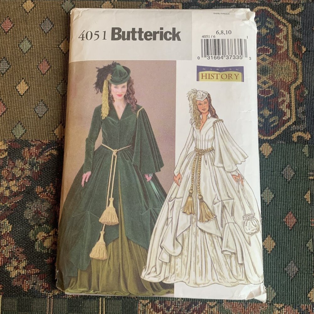 Butterick 4051 Misses’ Southern Lady Costume Sewing Pattern, Sizes 6, 8, 10